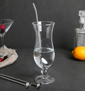 Набор ложек-трубочек барных Доляна «Витые», 22 см, 6 шт