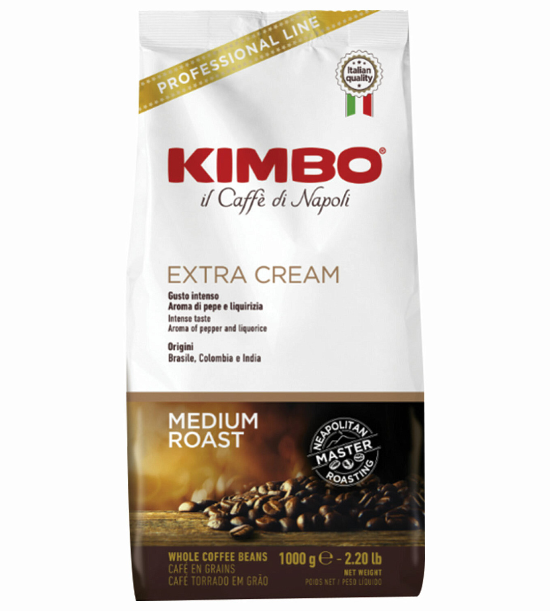Кофе в зернах KIMBO "Extra Cream" (Кимбо "Экстра Крим"), натуральный, 1000 г, вакуумная упаковка