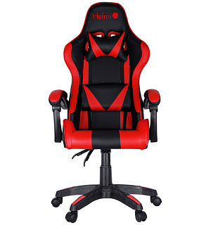 Кресло игровое Helmi HL-G05 "Effect", экокожа черная/красная, 2 подушки