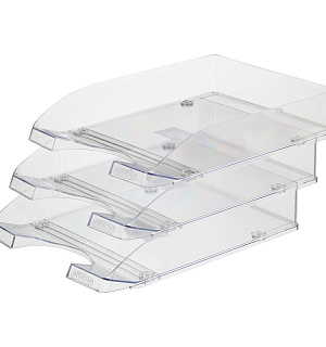 Лоток для бумаг Attache Line прозрачный 340х255х63мм