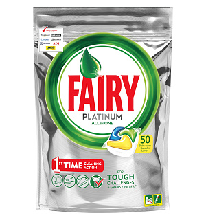 Капсулы для посудомоечной машины Fairy "Platinum. All in 1. Лимон", 50шт. (ПОД ЗАКАЗ)
