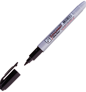 Маркер перманентный Crown "Multi Marker Super Slim" черный, пулевидный, 1мм