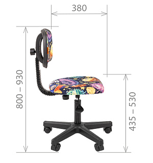 Кресло детское Chairman Kids 101, PL черн, ткань велюр, НЛО, мех. постоянной под. спины, без подлок. 7036630 (ПОД ЗАКАЗ)