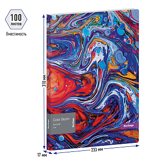 Папка с пружинным скоросшивателем Berlingo "Color Storm", 17мм, 600мкм, с внутр. карманом, с рисунко
