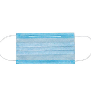 Маска медицинская, набор 50шт., одноразовая OfficeClean СТАНДАРТ, 3-х сл. с носовым фиксатором на резинках, пакет (фильтр СМС) (ПОД ЗАКАЗ)