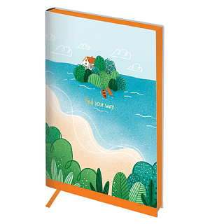 Ежедневник недатир. A5, 136л., кожзам, Greenwich Line "Vision. Find your way. Island", тон. блок, цв. срез