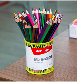 Подставка-стакан Berlingo "Steel&Style", металлическая, круглая, зеленая