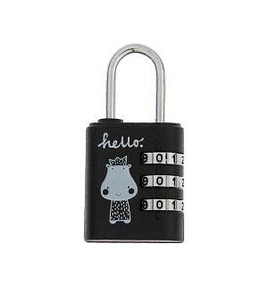 Замок навесной ТУНДРА кодовый Hello, цвет черный