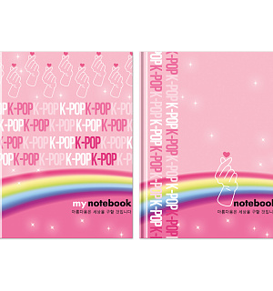 Бизнес-блокнот А6, 80л., BG "K-Pop", матовая ламинация, выб.лак