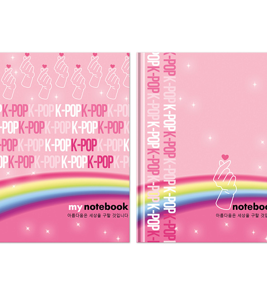 Бизнес-блокнот А6, 80л., BG "K-Pop", матовая ламинация, выб.лак