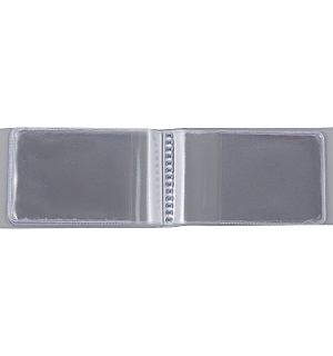 Визитница карманная OfficeSpace на 20 визиток, 65*110мм, ПВХ, синий