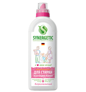Гель для стирки Synergetic, универсальный, гиппоаллергенный, биоразлагаемый, 1л