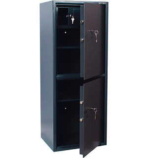 Сейф BRABIX "КМ-1200Т/2", 1200х475х400 мм, 76 кг, 2 отделения, ключевой замок, трейзер, крепление к стене, 291170