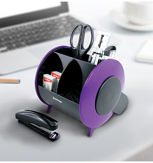 Настольный органайзер Berlingo "Satellite", 9 предметов, черно-фиолетовый