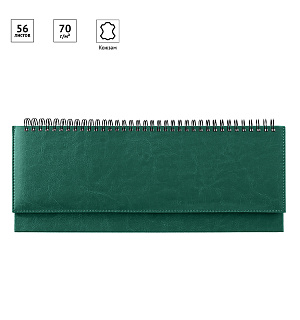 Планинг недатированный, 330*130мм, 56л., кожзам, OfficeSpace "Nebraska", зеленый