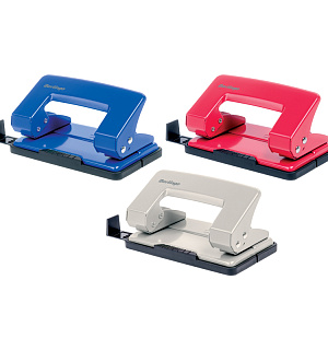 Дырокол Berlingo "Universal" 10л., металлический, ассорти, с линейкой