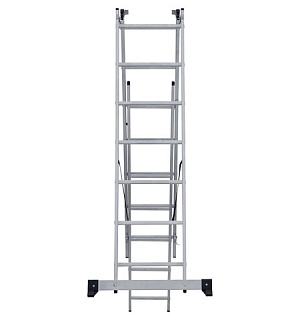 Лестница-трансформер 3-х секционная 3х7 ступеней, 3х1,9 м, высота 4,5 м, нагрузка 150 кг, алюминий, НОВАЯ ВЫСОТА, 1230307