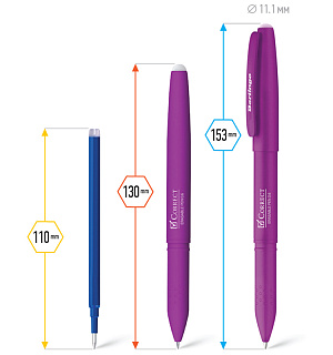 Ручка гелевая стираемая Berlingo "Correct" синяя, 0,6мм, прорезин. корпус, корпус ассорти