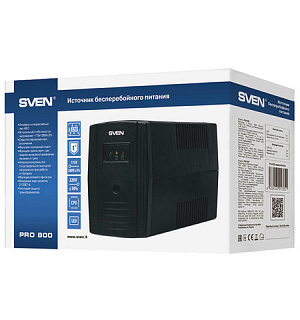 Источник бесперебойного питания SVEN Pro 800, 800VA (480W), 2 евророзетки, SV-013851