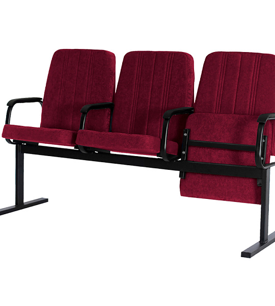 Секция 3 места София, 1560*904*620, каркас черный муар, ткань микрофибра бордо Алькала 95 (ПОД ЗАКАЗ)