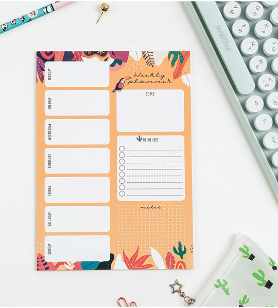 Планер на неделю MESHU 148*210мм (А5), 30л., "Bright life", на склейке