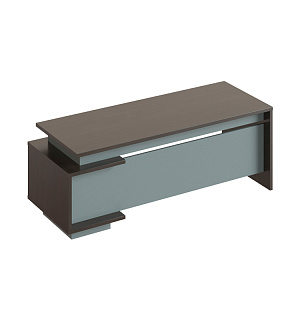 Стол письменный прямоугольный с тумбой прав. МФ Виско Дельта/Венге-Антрацит, 1880*800*781(ПОД ЗАКАЗ)