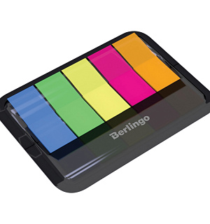 Флажки-закладки Berlingo, 45*12мм, 20л*5 неоновых цветов, в диспенсере