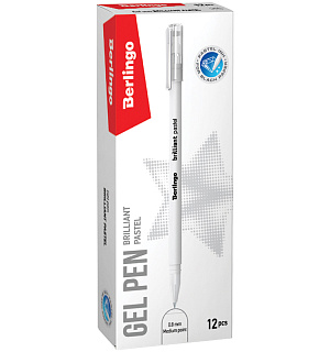 Ручка гелевая Berlingo "Brilliant Pastel" пастель белая, 0,8мм