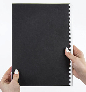 Обложки картонные для переплета БОЛЬШОЙ ФОРМАТ А3, КОМПЛЕКТ 100 шт., тиснение под кожу, 230 г/м2, черные, BRAUBERG, 530944