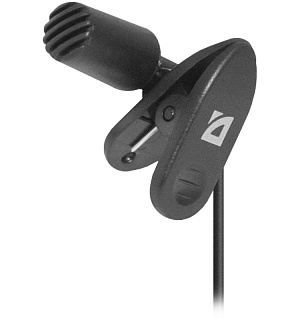 Микрофон компьютерный Defender MIC-109, на прищепке, 1,8м, черный