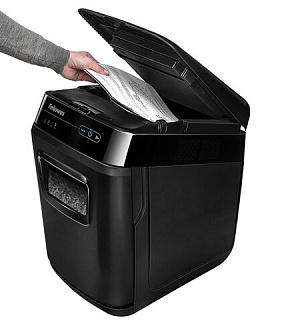 Уничтожитель (шредер) с автоподачей FELLOWES AUTOMAX 200M, 5 уровень секретности, 2x14 мм, 32 л, FS-46563