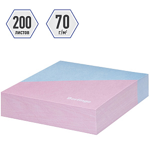 Блок для записи декоративный на склейке Berlingo "Haze" 8,5*8,5*2см, розовый/голубой, 200л.