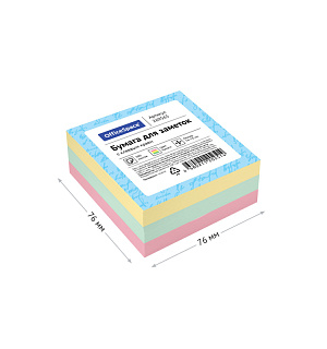 Самоклеящийся блок OfficeSpace 76*76мм, 300л, 3 цвета