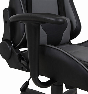 Кресло компьютерное BRABIX "GT Racer GM-100", две подушки, экокожа, черное/серое, 531926