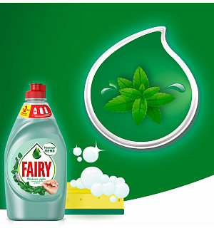 Средство для мытья посуды Fairy "Нежные руки. Чайное дерево и мята", 450мл