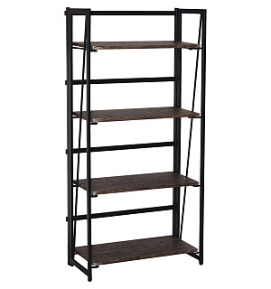 Стеллаж на металлокаркасе "BRABIX LOFT SH-001", 600х300х1250 мм, складной, цвет морёный дуб, 641228