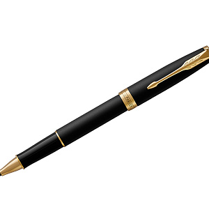 Ручка-роллер Parker "Sonnet Matte Black GT" черная, 0,8мм, подарочная упаковка