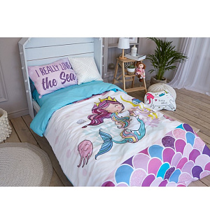 Постельное бельё «Этель» 1.5 сп Really mermaid 143*215 см, 150*214 см, 50*70 см -1 шт,100% хл, бязь