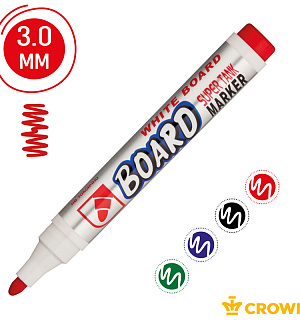 Набор маркеров для белых досок Crown "Multi Board" 04цв., пулевидный, 3мм, блистер