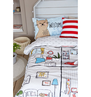 Постельное бельё «Этель» 1.5 сп My sweet home 143*215 см, 150*214 см, 50*70 см -1 шт,100% хл, бязь