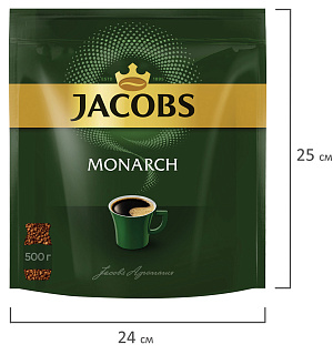 Кофе растворимый JACOBS "Monarch", сублимированный, 500 г, мягкая упаковка, 8052130