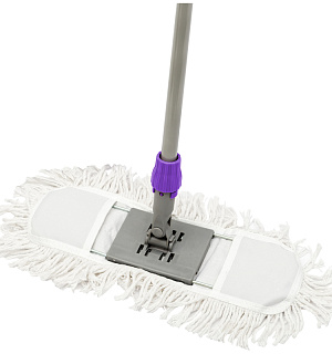 Швабра-рамка OfficeClean Professional, телеск.ручка из нерж. стали 125см, насадка МОП хлопок 40см