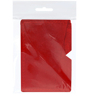 Кардхолдер OfficeSpace, 3 отделения, 10*7см, натуральная кожа, красный