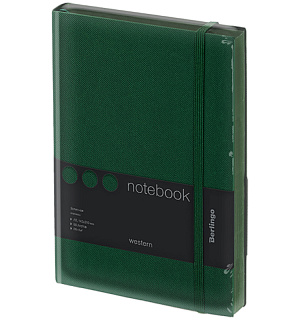 Записная книжка А5 80л., кожзам, Berlingo "Western", с резинкой, зеленый