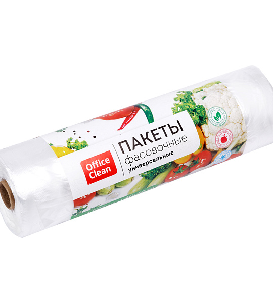 Пакеты фасовочные OfficeClean, ПНД, 30*40см, 12мкм, рулон на втулке, 500шт.
