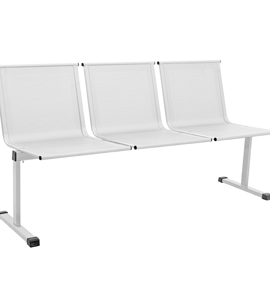 Секция 3 места Стайл, 610*560*840, каркас алюминий муар, сиденья перф. алюм. муар (ПОД ЗАКАЗ)