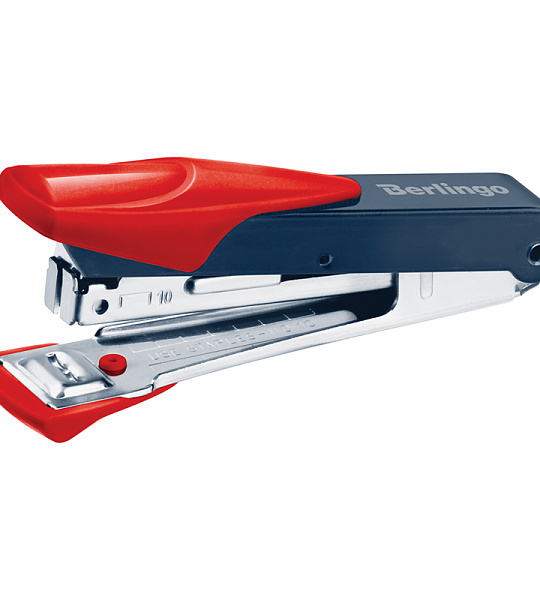 Степлер №10 Berlingo "Power TX" до 20л., металлический корпус, красный