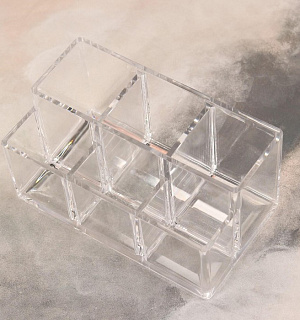 Органайзер для хранения маникюрных/косметических принадлежностей, 6 секций, 18,5 × 10,6 × 9 см, цвет прозрачный