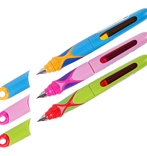 Ручка перьевая детская Berlingo "Hybrid", синяя+1 ручка-тестер с блокнотом, ассорти