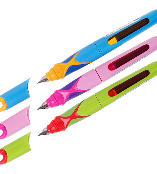 Ручка перьевая детская Berlingo "Hybrid", синяя+1 ручка-тестер с блокнотом, ассорти